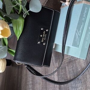 Kate Spade Wellesley Natalie black leather crossbody bag